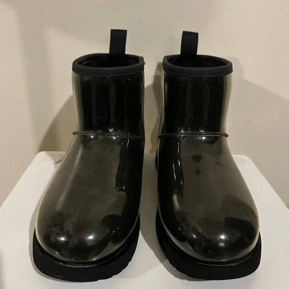 UGG Black Winter Rain Boots with Rugged Sole - Picture 3 of 6